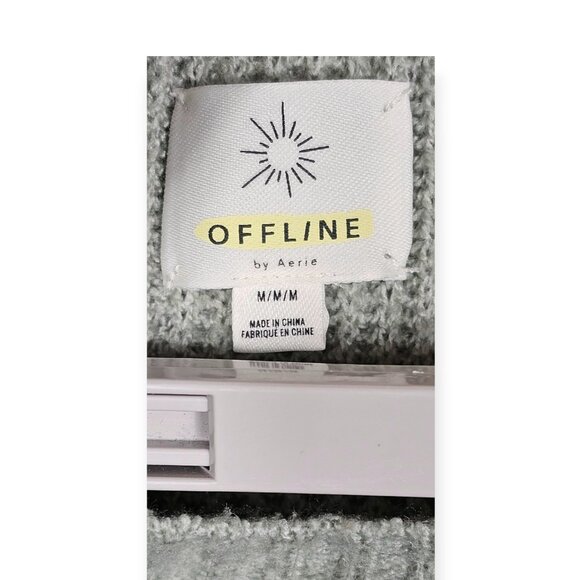 OFFLINE by Aerie Twist Front Sweater - Women's Medium - Rib Knit Green - Picture 7 of 10